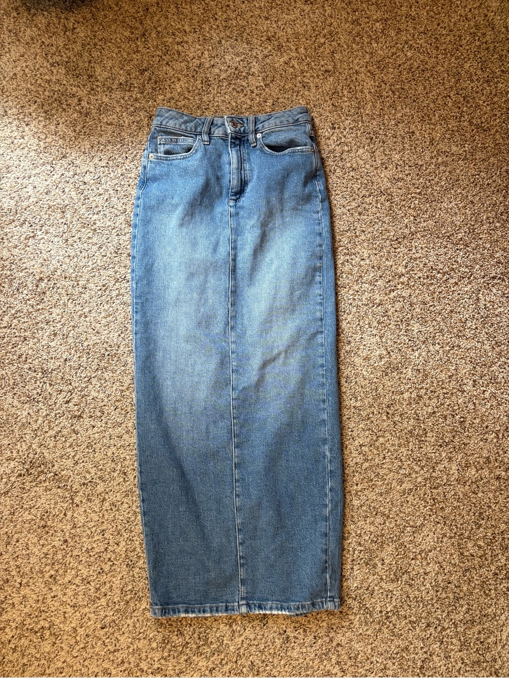 Forever 21 Light Blue Denim Maxi Skirt
